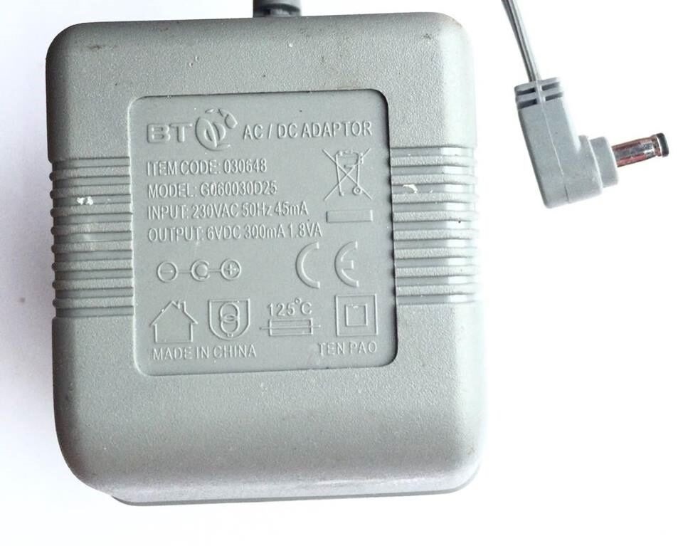 *Brand NEW*6VDC 300mA 1.8VA BT G060030D25 030648 AC/DC ADAPTER POWER SUPPLY